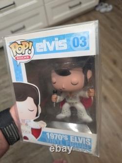Funko Pop! Rocks Vinyl Elvis Presley RARE! 1970's Elvis Figure #03 With Case