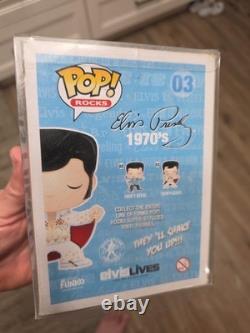 Funko Pop! Rocks Vinyl Elvis Presley RARE! 1970's Elvis Figure #03 With Case