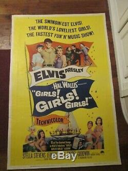 Girls, Girls, Girls Original 40 x 60 Rare Movie Poster- Elvis Presley
