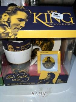 JUMBO ELVIS PRESLEY THE KING Mug Plate & Ornament Collection Set of 3 RARE
