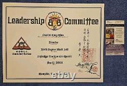 Kang Rhee 9th Degree Black Belt Leadership Auto Certificate Rare with COA