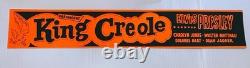 King Creole-elvis Presley-banner- Rare Vintage Day Glo Style 4 3/4 W X 27 L