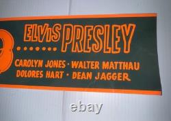 King Creole-elvis Presley-banner- Rare Vintage Day Glo Style 4 3/4 W X 27 L