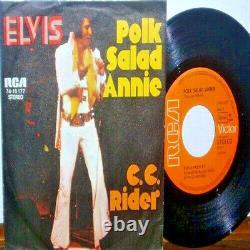 King ELVIS Presley CC RIDER / POLK SALAD ANNIE RARE GERMAN MISPRINT P/S AWESOME