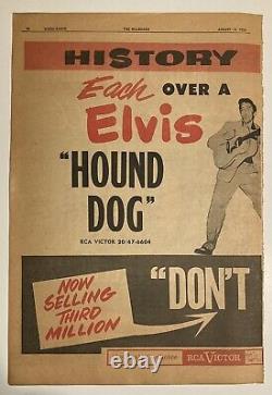 Large 1956 RARE Elvis Presley Magazine DOUBLE Ad Hound Dog Dont Be Cruel LP