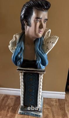 Large Bust- Elvis Presley -Superb Likeness With RARE Stand Vintage