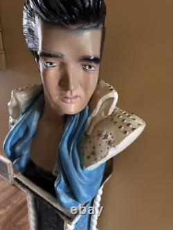 Large Bust- Elvis Presley -Superb Likeness With RARE Stand Vintage