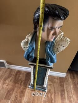 Large Bust- Elvis Presley -Superb Likeness With RARE Stand Vintage