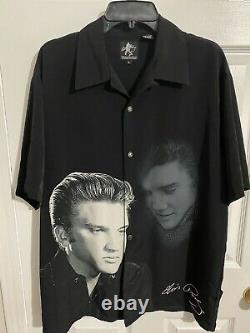Men's Elvis Presley Button Up Shirt by Dragonfly Clothing Large Size RARE