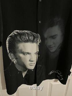 Men's Elvis Presley Button Up Shirt by Dragonfly Clothing Large Size RARE