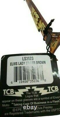 NEW! Elvis Presley TCB Sunglasses EPE LS3523 Lady Killer Brown Deadstock! RARE