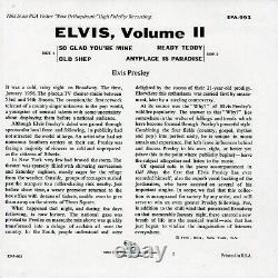 (NM/EX DOS) Elvis Presley Elvis, Volume II RCA Victor EPA-993 Rare 1965