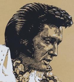 Pristine vintage Elvis Presley silkscreen by K. Chillis 1978. MINT. RARE
