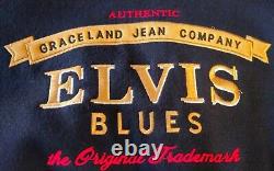 RAREElvis Presley Blues Graceland Jean Company Letterman Leather Jacket Size S