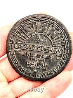 RARE 1950's Sun Records Elvis Presley Good Rockin Tonight Promo Paperweight