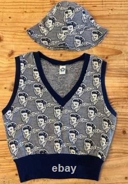 RARE 1960s Elvis Presley Knit Vest & Hat Set Cathy Thousand Oaks CA Original