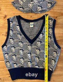 RARE 1960s Elvis Presley Knit Vest & Hat Set Cathy Thousand Oaks CA Original