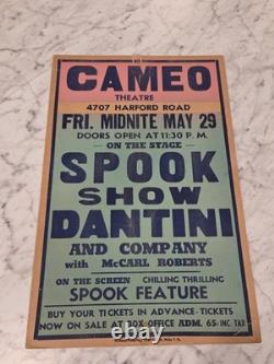 RARE 1960s Frankenstein Spook Show Window Card Poster Elvis Presley Carolina