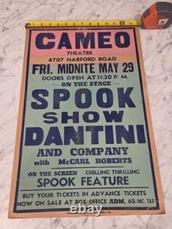 RARE 1960s Frankenstein Spook Show Window Card Poster Elvis Presley Carolina