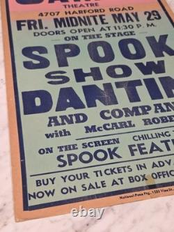 RARE 1960s Frankenstein Spook Show Window Card Poster Elvis Presley Carolina
