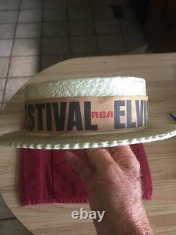 RARE 1970s Elvis Presley Souvenir Summer Concert Tour Hat From Las Vegas Hi