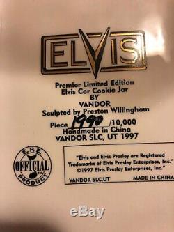 RARE 1997 Elvis Presley Pink Cadillac Car Cookie Jar by Vandor Excellent! NIB