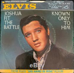 RARE 45 W / PS Elvis Presley Joshua Fit Battle B/W Known Only To Him 447-0651