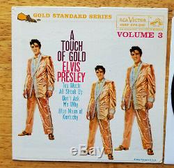 RARE 99% MINT 1s/1s ORANGE LABEL Elvis Presley A TOUCH OF GOLD VOL. 3 EPA-5141