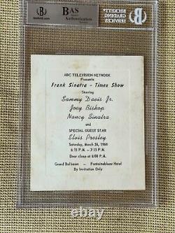 RARE! Authentic Frank Sinatra Invitation Elvis Presley Signature Beckett COA