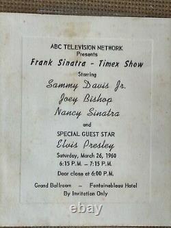 RARE! Authentic Frank Sinatra Invitation Elvis Presley Signature Beckett COA