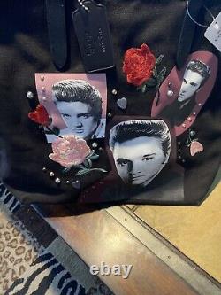 RARE Coach x Elvis Presley Collage Floral Embellished Canvas Tote F25882