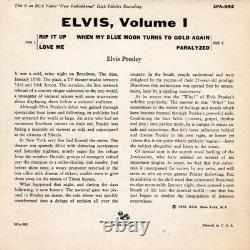RARE DOS Elvis Presley Elvis, Volume 1 RCA Victor EPA-992 1965 Rockabilly