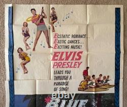 RARE! ELVIS PRESLEY 3-Sheet 1961 BLUE HAWAII Movie Poster! 81x41 210x104cm L@@K