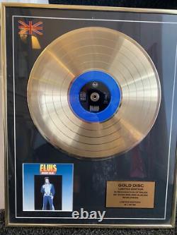 RARE! ELVIS PRESLEY Limited Edition 1 OF 50 Gold Disc LP Vinyl Record Award