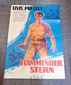 RARE ELVIS PRESLEY MOVIE POSTER German Version Fan Club Flaming Star 1SH