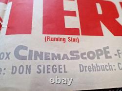RARE ELVIS PRESLEY MOVIE POSTER German Version Fan Club Flaming Star 1SH