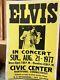 Rare Elvis Presley Original Concert Poster 1977 5 Days After His Death