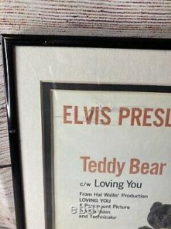 RARE ELVIS PRESLEY TEDDY BEAR With COA FRAMED 24K GOLD RECORD #386/1000