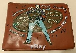 RARE Elvis Presley 1956 Brown Wallet Elvis Front with Song Titles RARE STYLE
