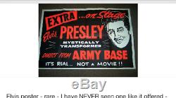 RARE Elvis Presley 1958 Concert Poster Appearance Army Base Germany Spook Show