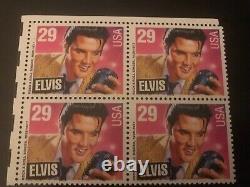 RARE Elvis Presley 29c Stamps-Block of 4-Major Color Shift High Quality