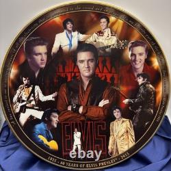 RARE Elvis Presley 80th Anniversary Masterpiece Plate 12 Bradford Exchange Box