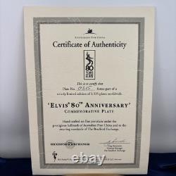 RARE Elvis Presley 80th Anniversary Masterpiece Plate 12 Bradford Exchange Box