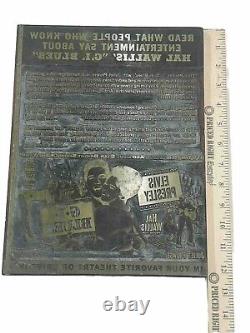 RARE Elvis Presley G. I. Blues Advertising Movie Poster Print Printing Block