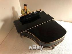 RARE! Elvis (Presley) Rock-N-Roll Piano Cookie Jar/Music Box Black 2001 Vandor