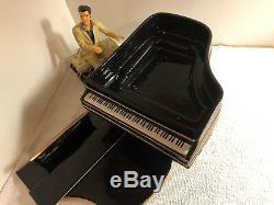 RARE! Elvis (Presley) Rock-N-Roll Piano Cookie Jar/Music Box Black 2001 Vandor