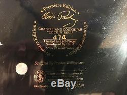 RARE! Elvis (Presley) Rock-N-Roll Piano Cookie Jar/Music Box Black 2001 Vandor