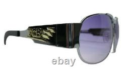 RARE! Elvis Presley TCB Sunglasses EPE VTG with Case Silver Metal Aviator Large