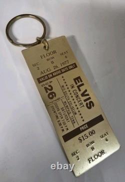 RARE Elvis Presley Ticket Keychain Aug 26 1977 Memphis Concert -Never Took Place