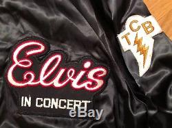 RARE Elvis Presley in Concert TCB Black Satin-Like Button Up Jacket Howe XL